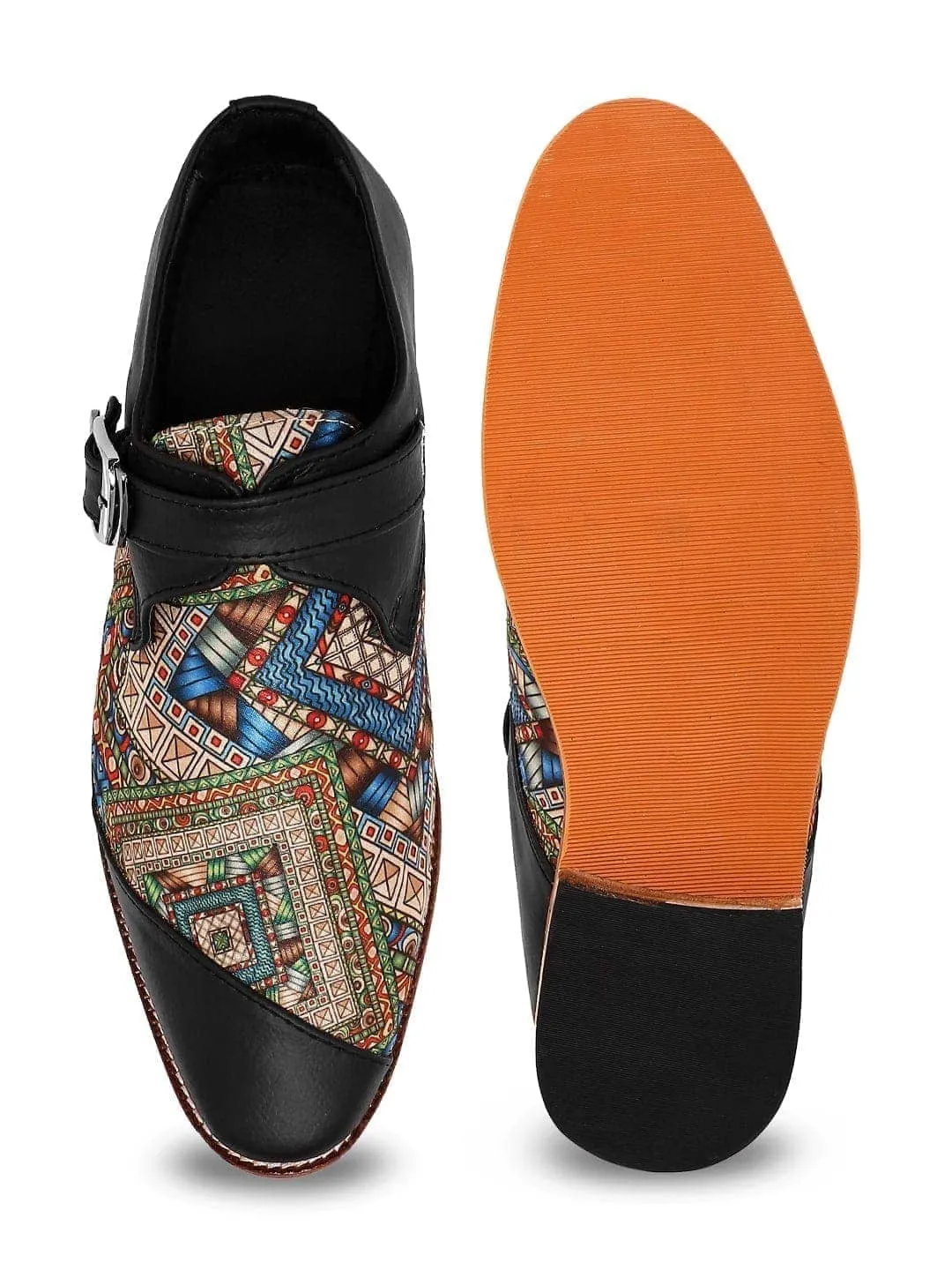 Multicolour Mughal Print Monk Shoes