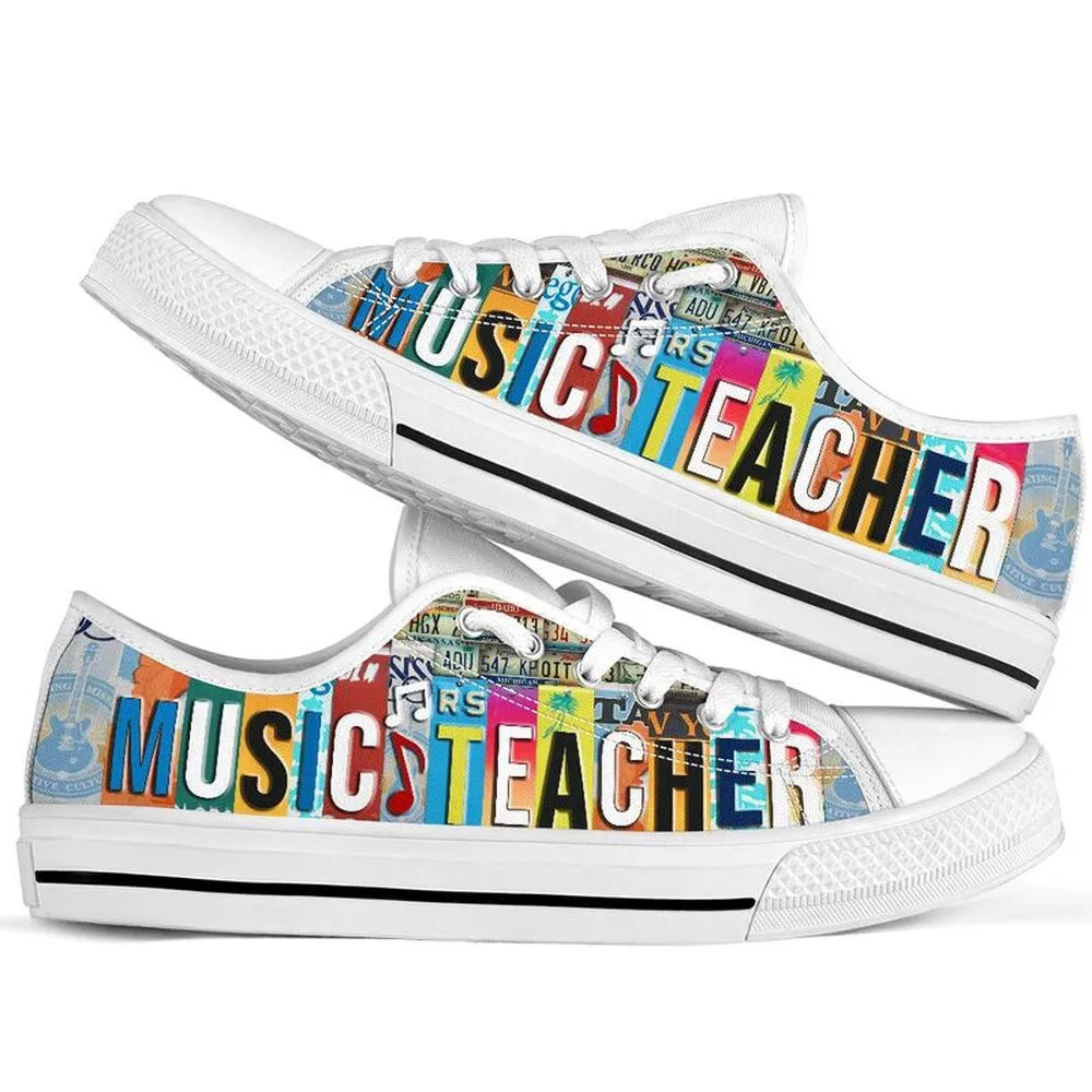 Music Teacher Shoes Shoes License Plate Shoes for Mens, Teacher Shoes, Low Top Sneakers