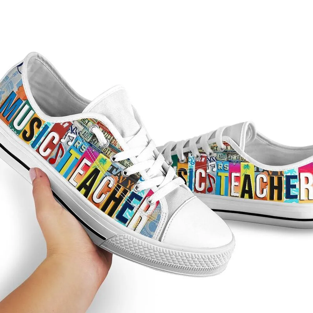 Music Teacher Shoes Shoes License Plate Shoes for Mens, Teacher Shoes, Low Top Sneakers