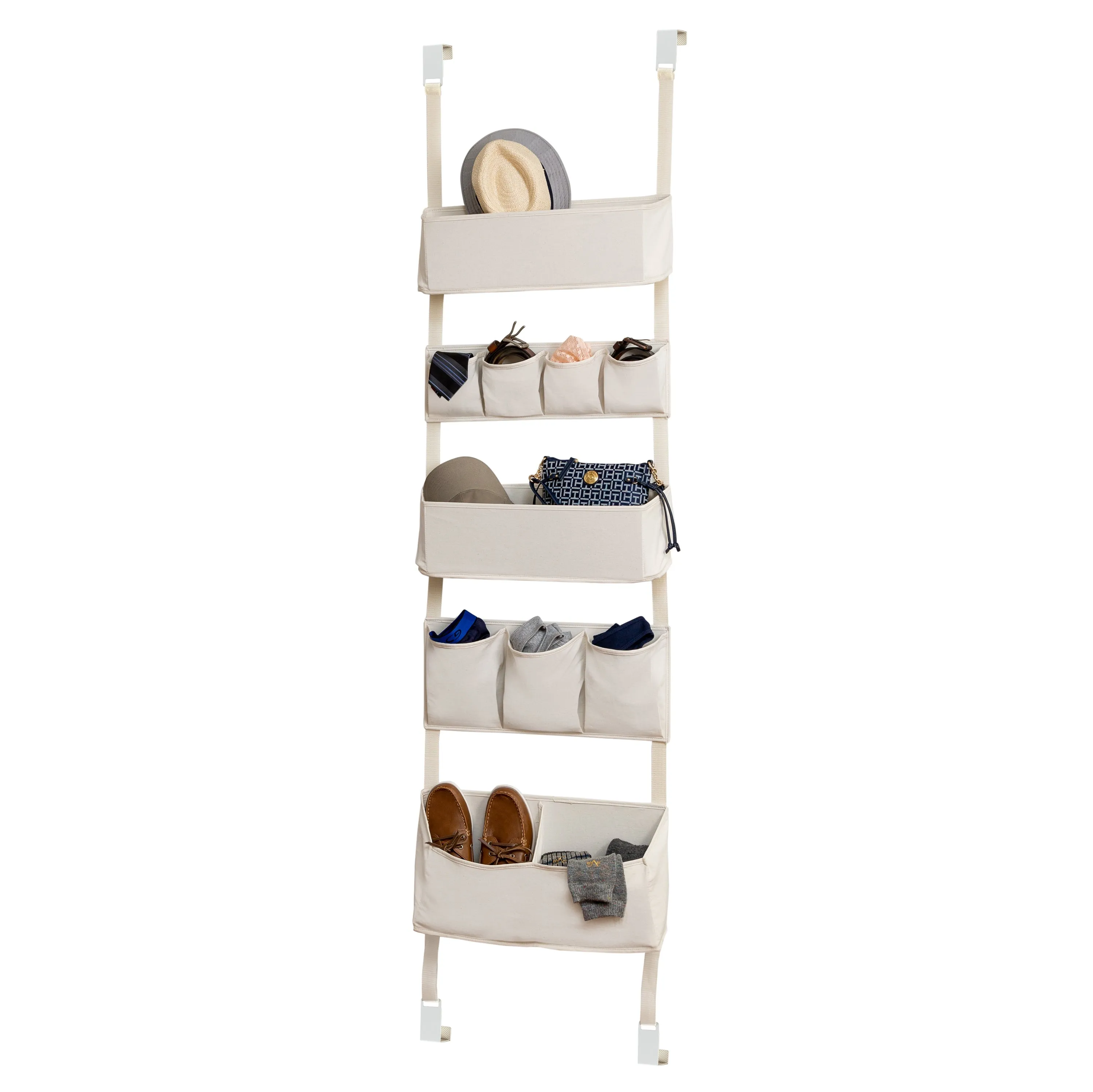 Natural 10-Pocket Over-The-Door Closet Organizer