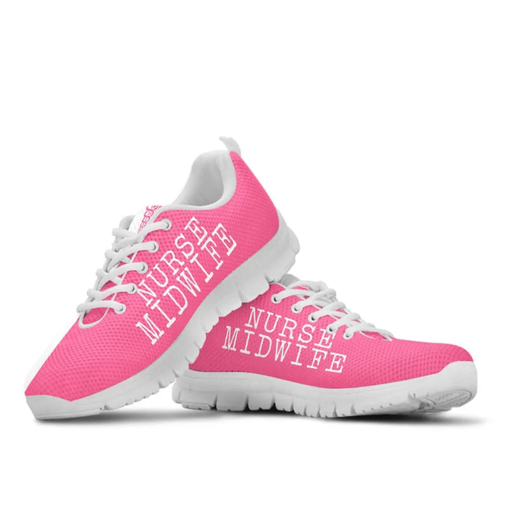 Nurse Sneaker, Nurse Midwife Love Pink White Sneakers, Best Shoes For Nurses