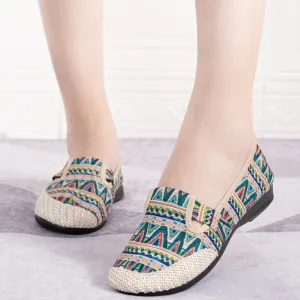 Owlkay Weaving Breathable Loafers  Comfortable Walking Casual Flats Shoes WF07