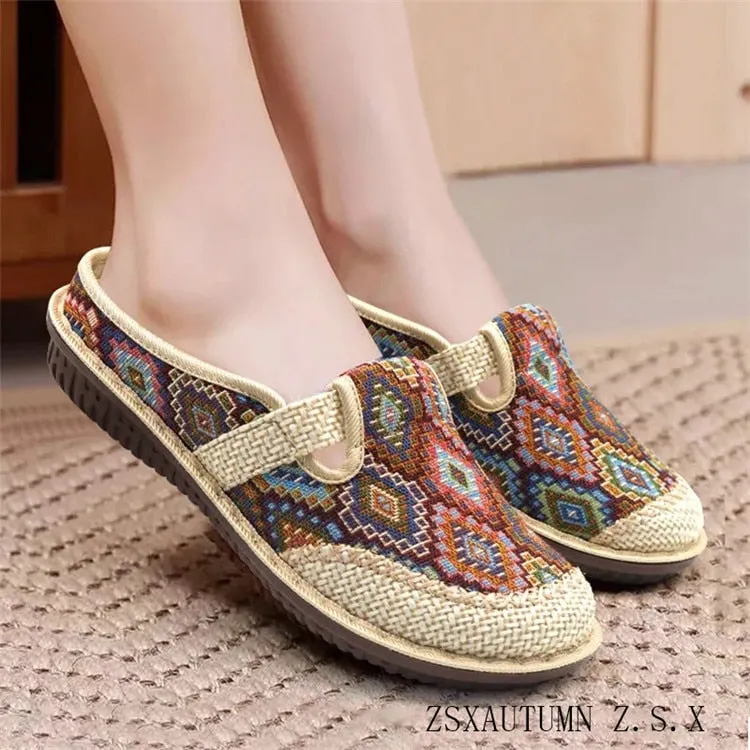 Owlkay Weaving Breathable Loafers  Comfortable Walking Casual Flats Shoes WF08