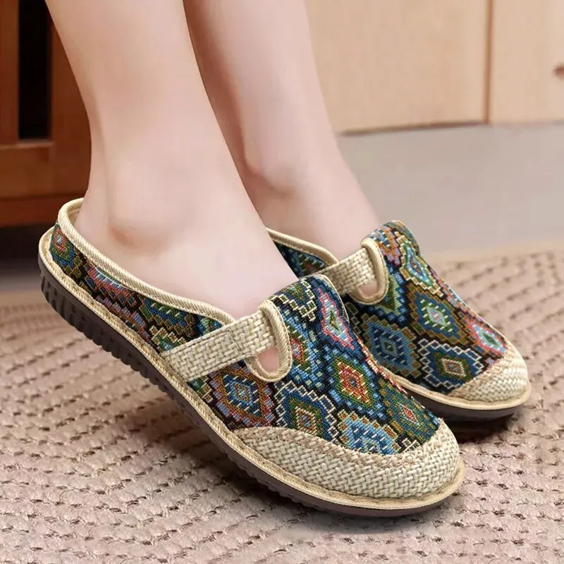 Owlkay Weaving Breathable Loafers  Comfortable Walking Casual Flats Shoes WF08