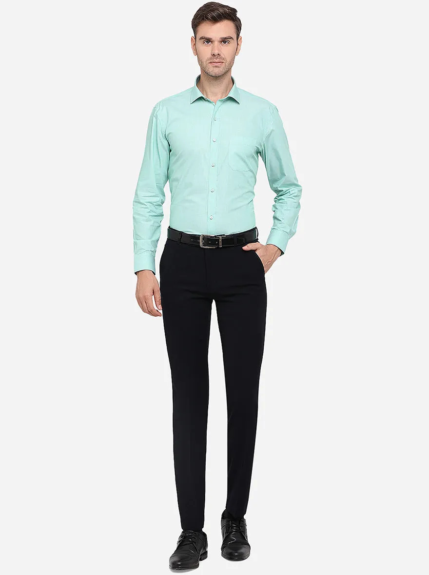 Pastel Green Solid Regular Fit Formal Shirt | Greenfibre