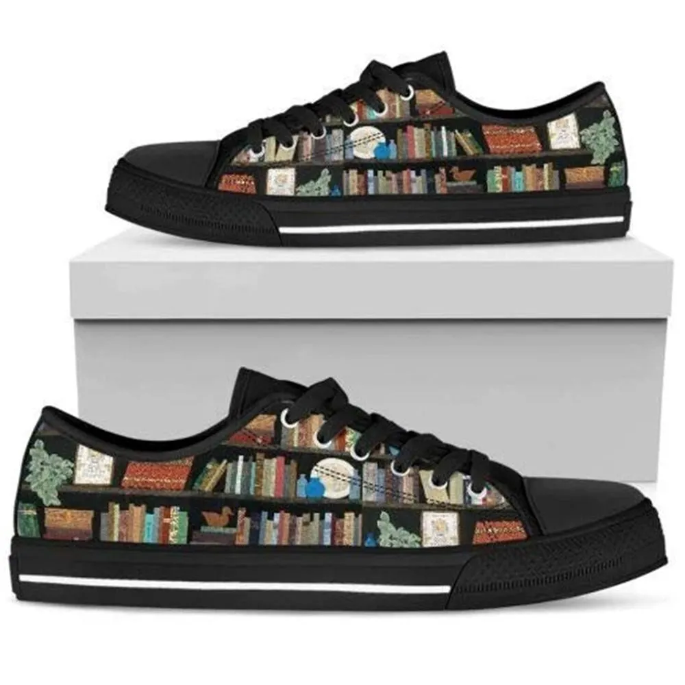 Peaceful Place Books Low Top Shoes, Canvas Shoes Design, Low Top Sneaker