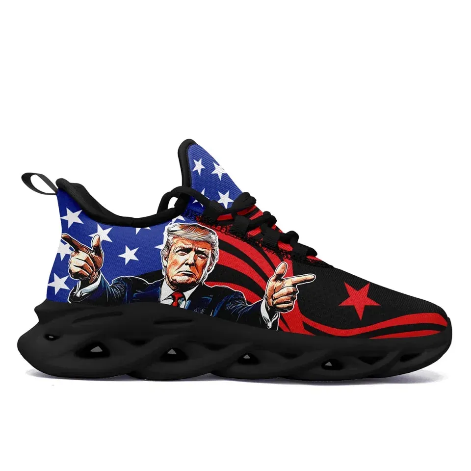 Personalized Trump Design Sneakers, Custom Trump 45-47 Shoes, Breathable and Comfortable Maxsoul Shoes