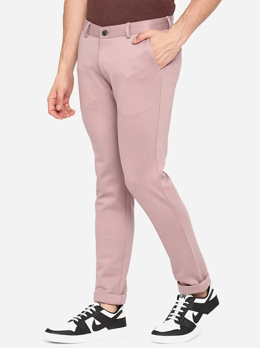 Pink Solid venice Fit Casual Trouser | JadeBlue