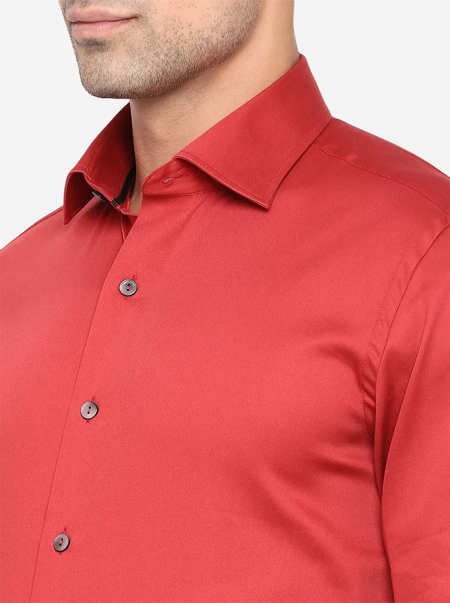 Rust Solid Slim Fit Party Wear Shirt | Wyre