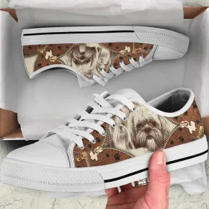 Shih Tzu Low Top Shoes - Low Top Sneaker - Dog Walking Shoes Men Women, Dog Printed Shoes, Canvas Shoes For Men, Women