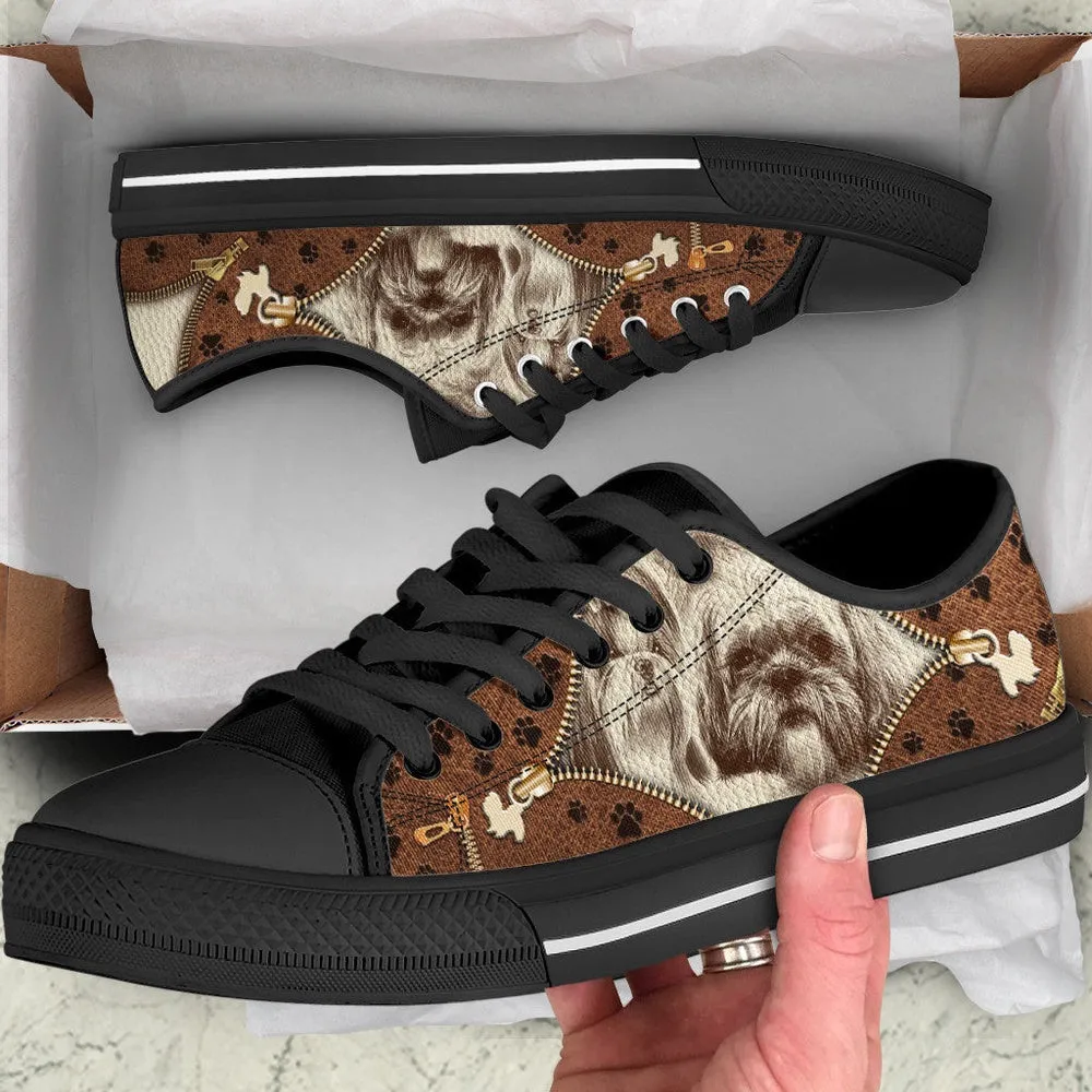 Shih Tzu Low Top Shoes - Low Top Sneaker - Dog Walking Shoes Men Women, Dog Printed Shoes, Canvas Shoes For Men, Women