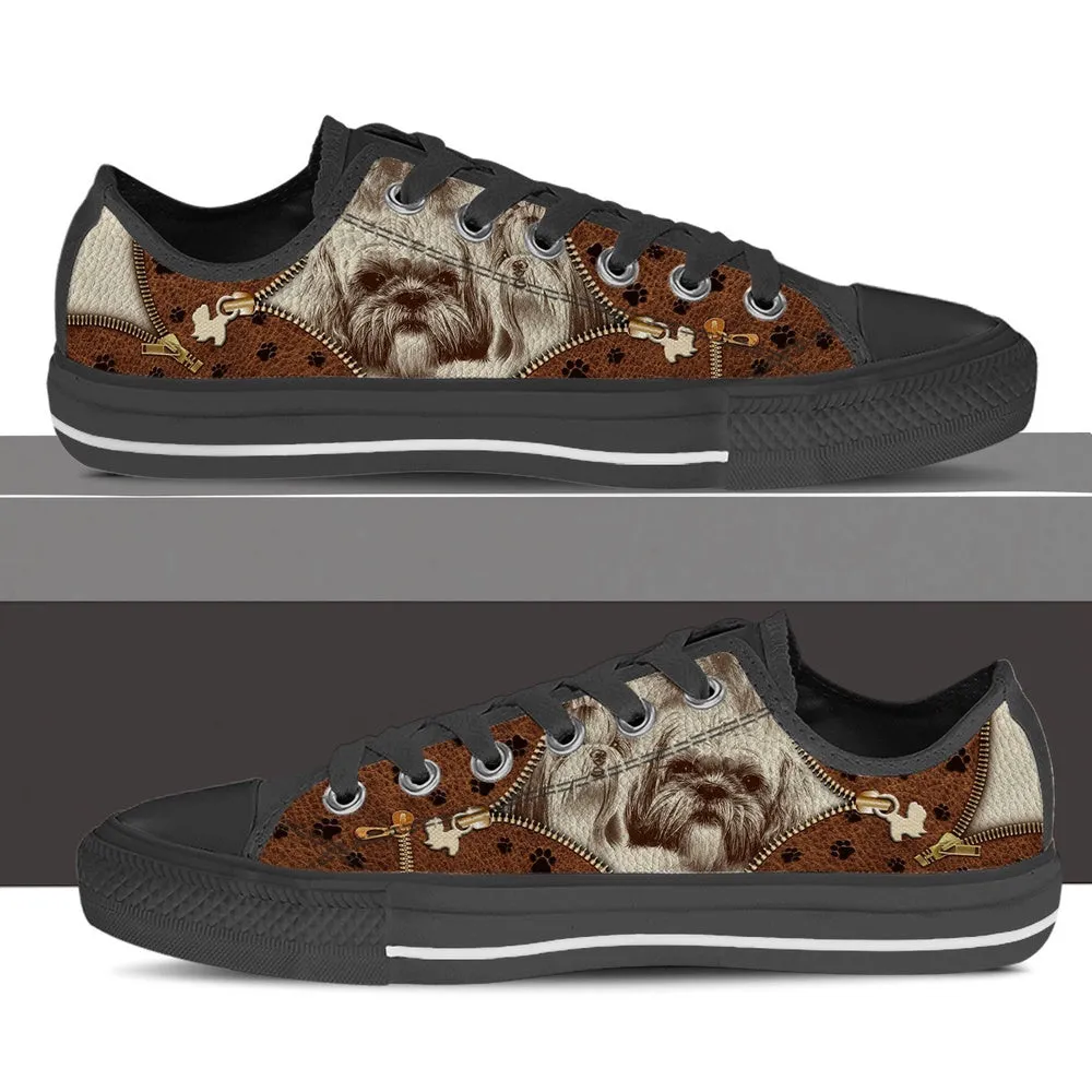 Shih Tzu Low Top Shoes - Low Top Sneaker - Dog Walking Shoes Men Women, Dog Printed Shoes, Canvas Shoes For Men, Women