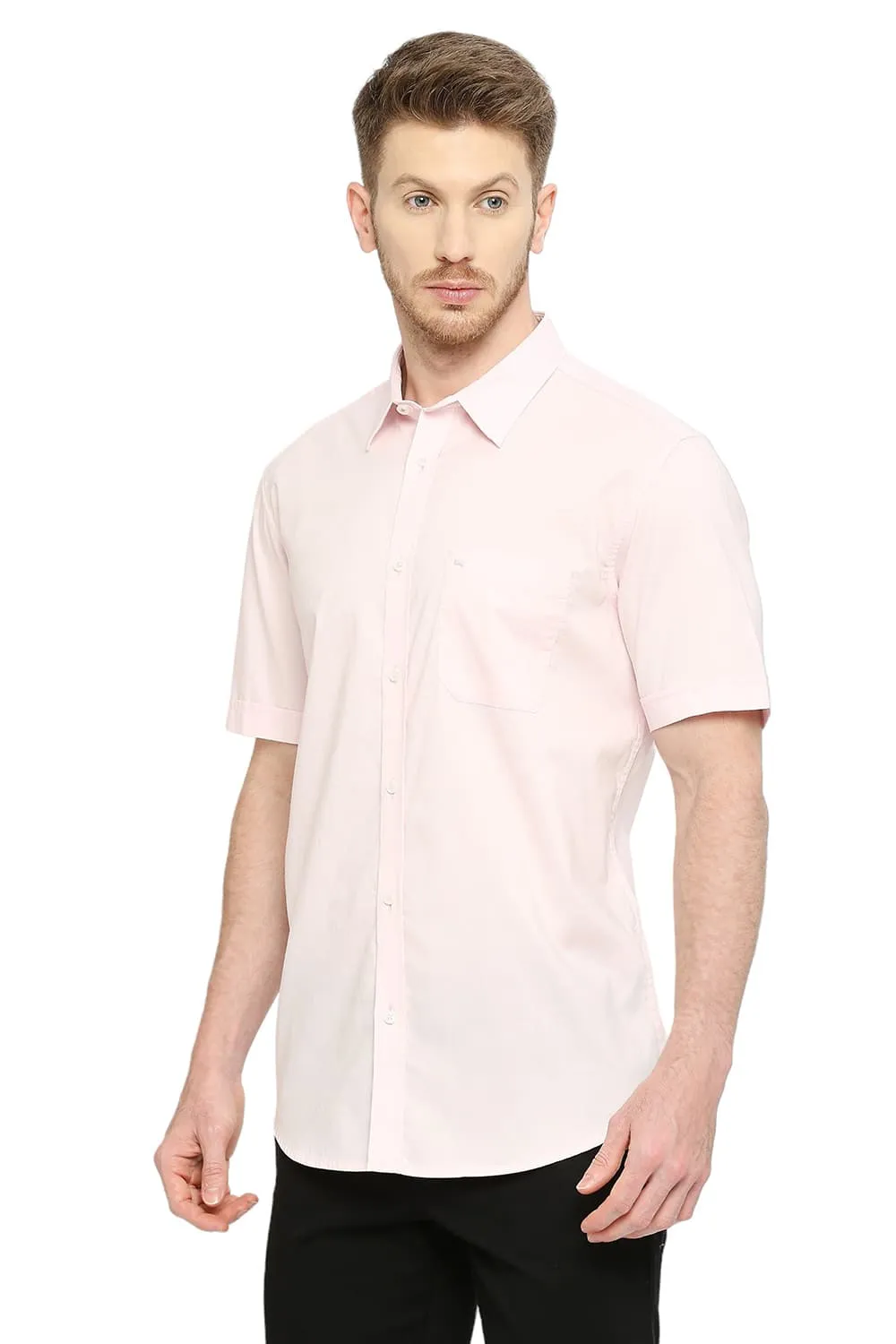 Slim Fit Cotton Oxford Halfsleeves Shirt