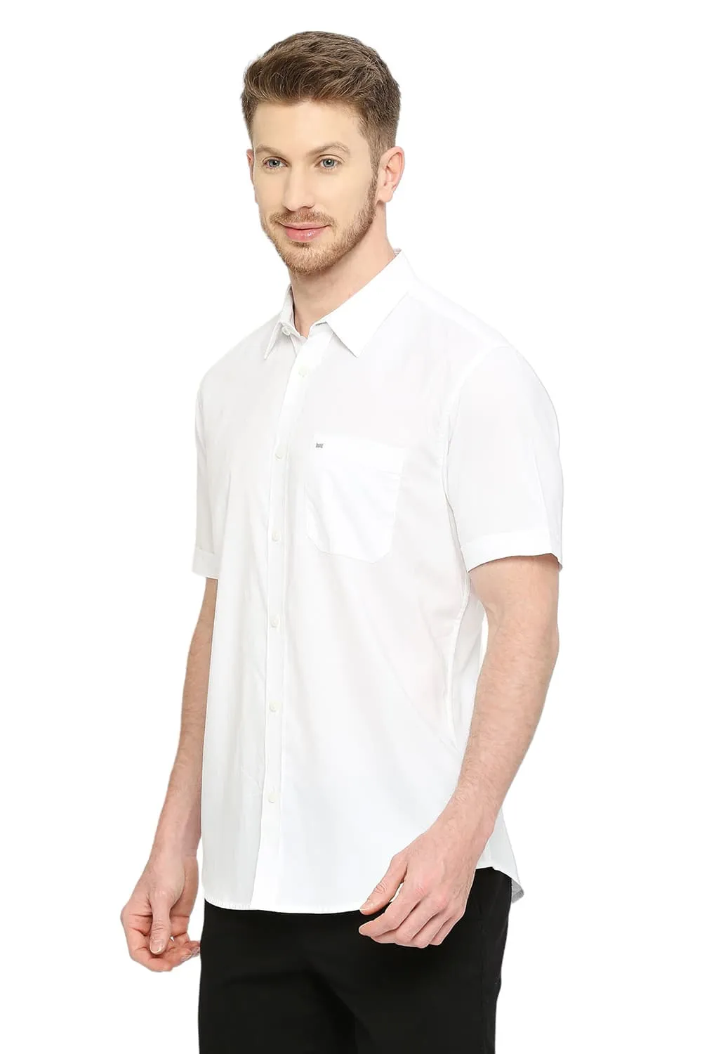 Slim Fit Cotton Oxford Halfsleeves Shirt