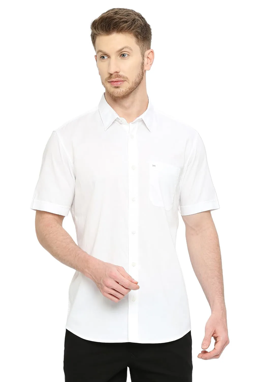 Slim Fit Cotton Oxford Halfsleeves Shirt