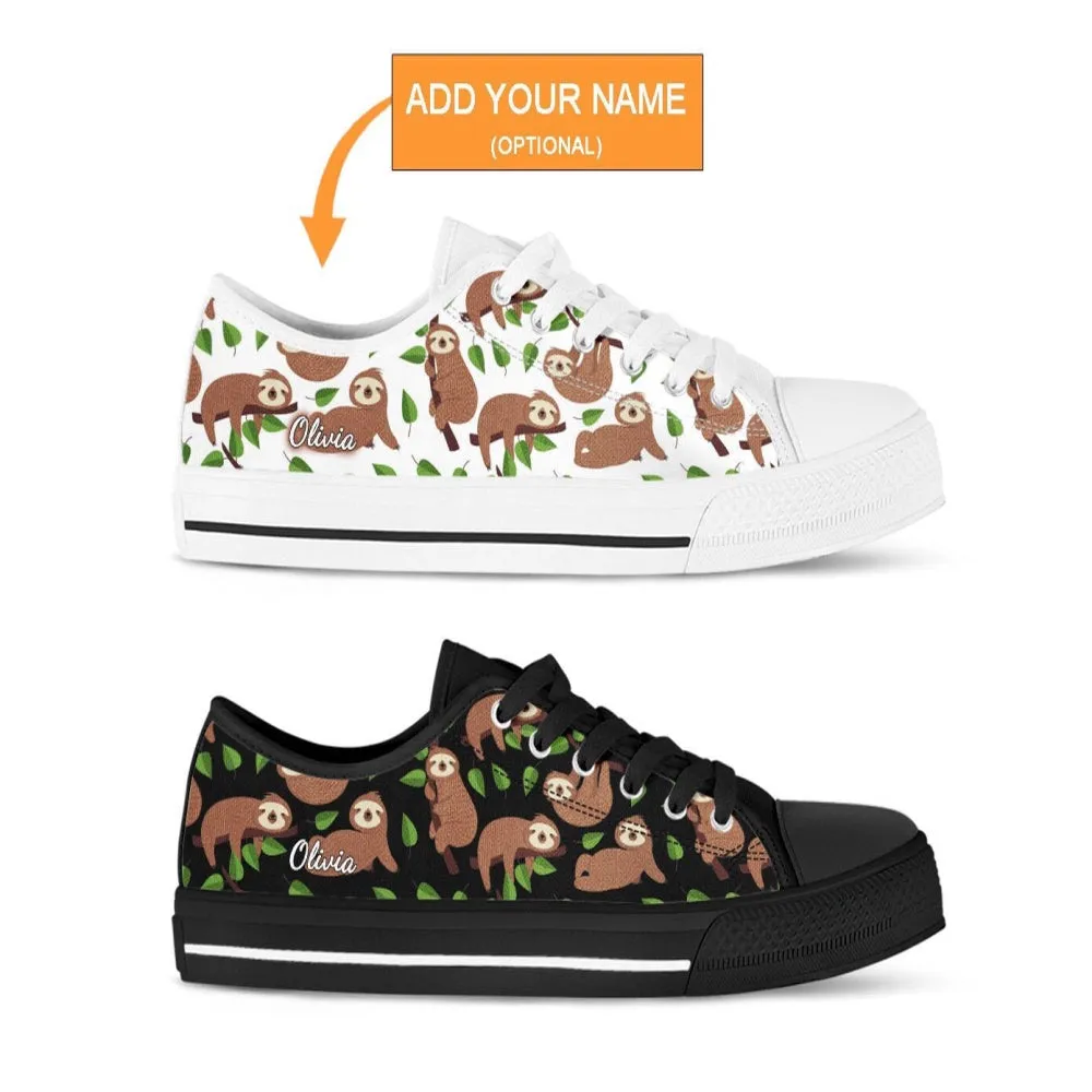 Sloth Casual Shoes, Sloth Sneakers, Low Top Shoes For Men And Women, Animal Print Canvas Shoes, Print On Canvas Shoes