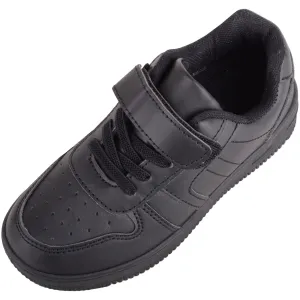 Strap Lace Up Black School Shoe