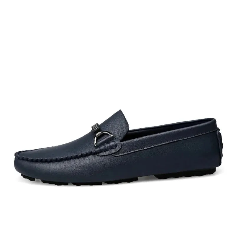 Summer Loafers Men Luxury Brand Moccasins Shoes Men Leather Loafers Shoes Slip on Non-Slip Working Office Loafers for Men