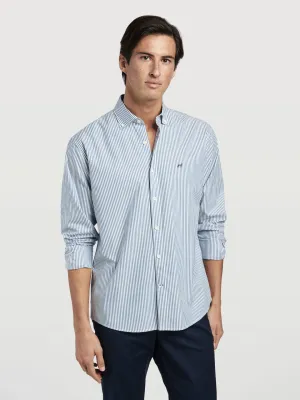 Timeless essential regular fit 100�I cotton striped oxford shirt