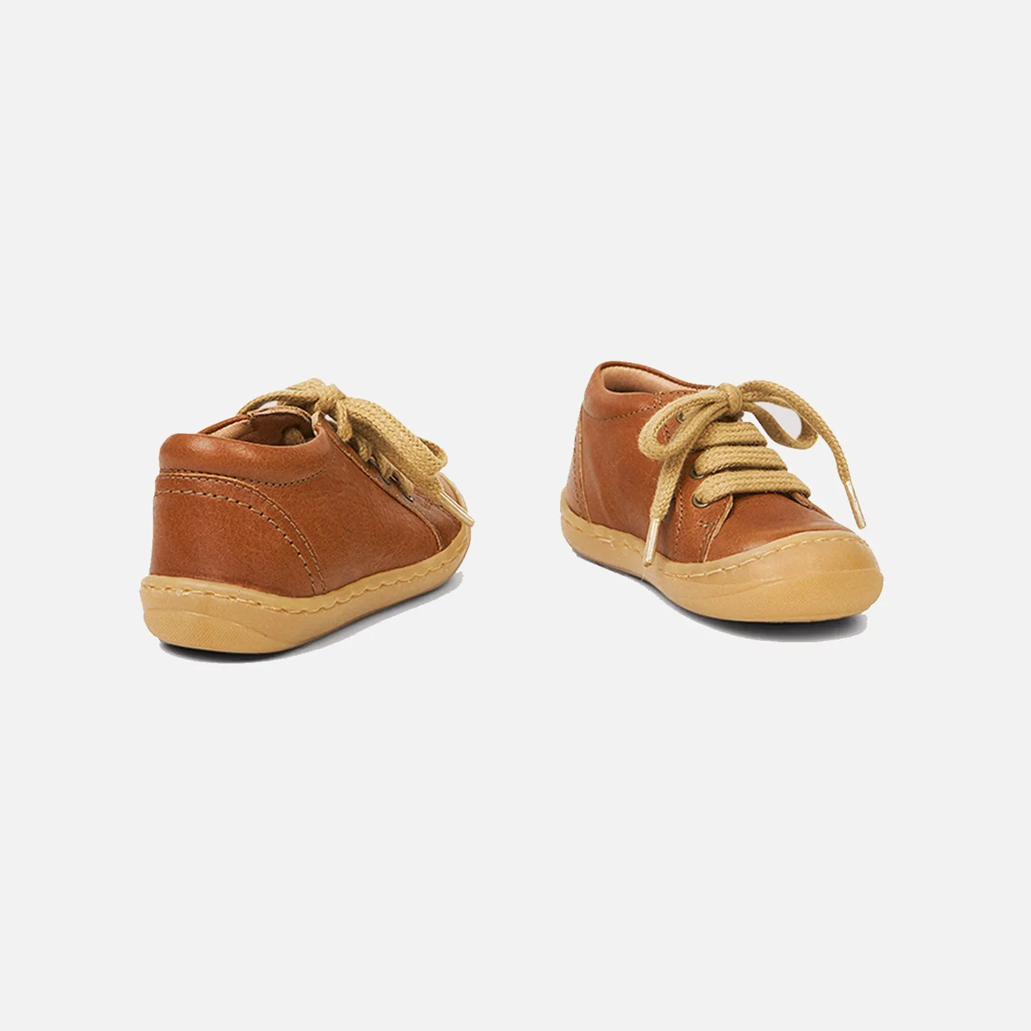 Toddler Leather Lace Shoes - Cognac