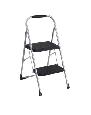 Two-Step Big Step Folding Step Stool with Rubber Hand Grip