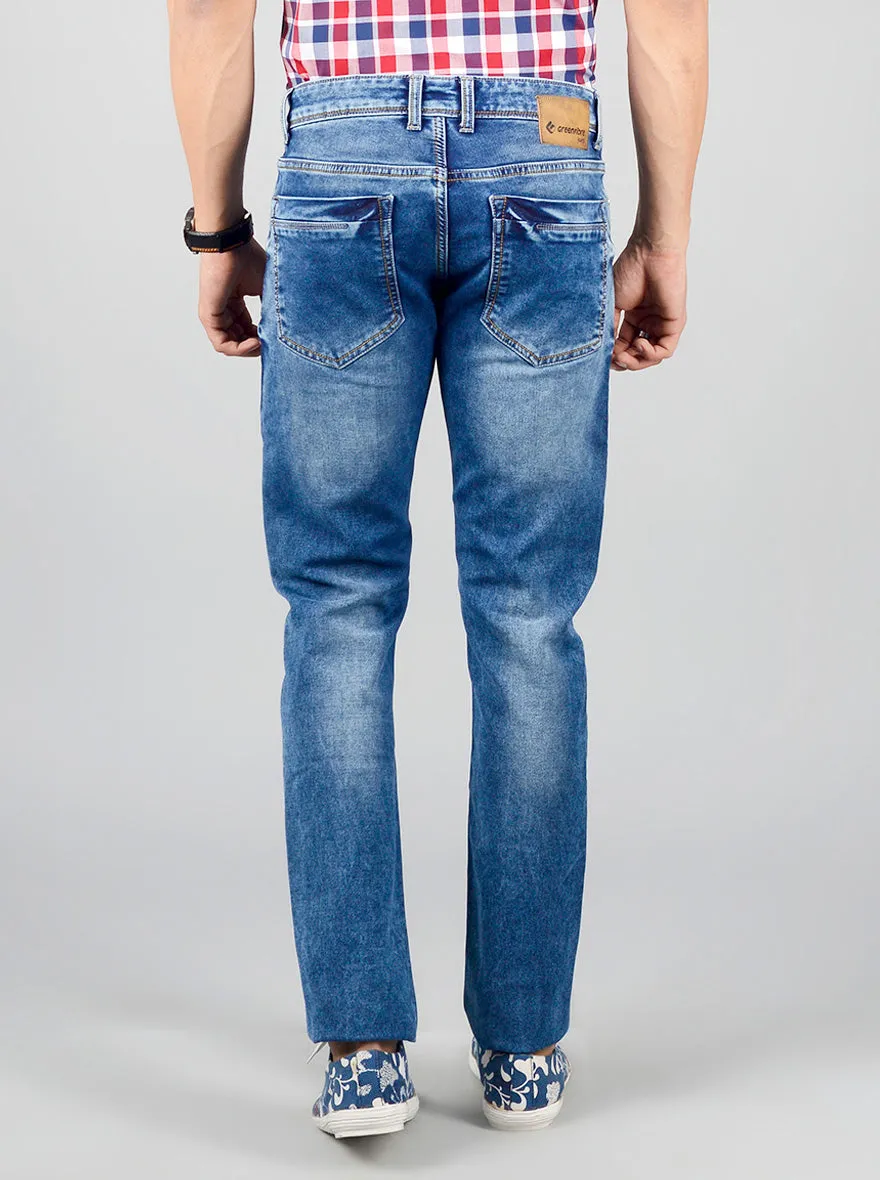 Victoria Blue Washed Straight Fit Jeans | Greenfibre