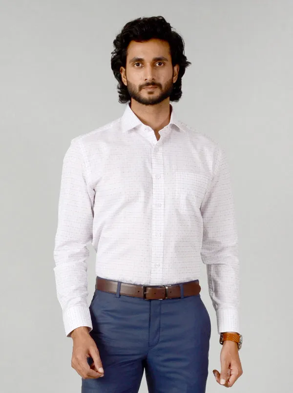 White & Red Checked Slim Fit Formal Shirt | JadeBlue