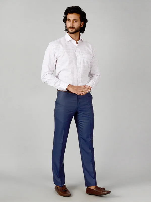 White & Red Checked Slim Fit Formal Shirt | JadeBlue